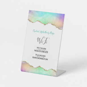 WiFi Internet Password Elegant Beauty Salon Pedestal Sign