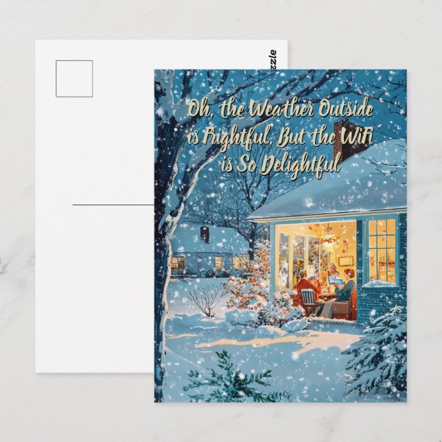 WiFi is So Delightful – Funny Christmas Postcard (Front/Back)
