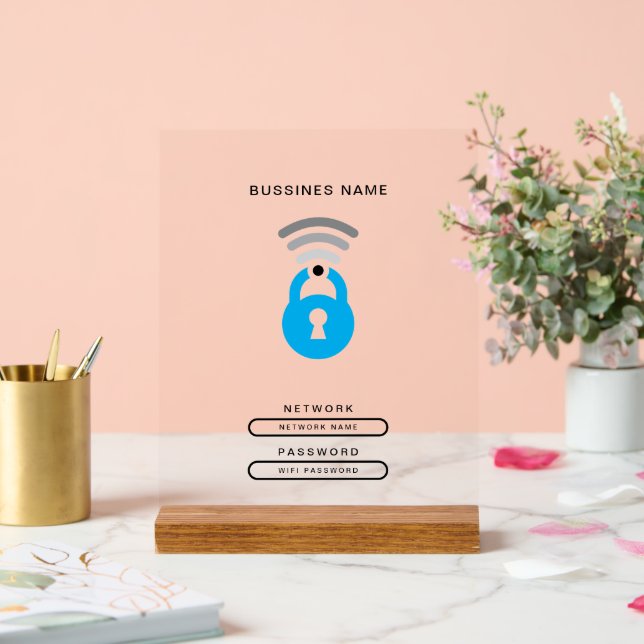 WiFi Key tech logo template Acrylic Sign (Wedding)