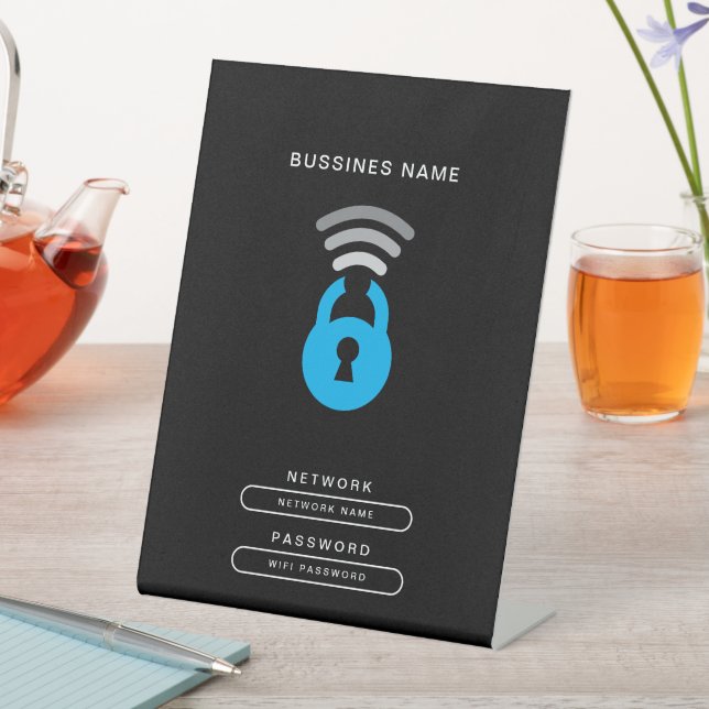 WiFi Key tech logo template Pedestal Sign (In SItu)