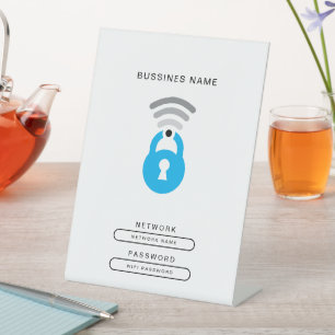WiFi Key tech logo template Pedestal Sign