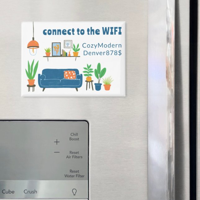 WIFI Login Password Cute Living Room Sofa  Magnet (WIFI Login Password Cute Living Room Sofa CUSTOM Magnet Vacation Rental
)