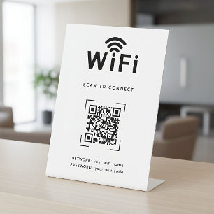 WiFi Login Table Top Sign For Reception Area