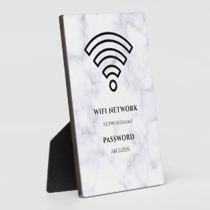 Wifi Network and Password Black Plaque
