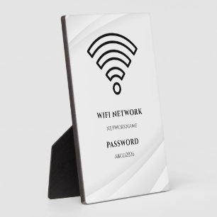 Wifi Network and Password Black Plaque