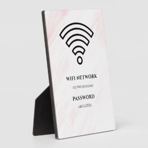 Wifi Network and Password Black Plaque