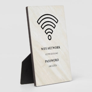 Wifi Network and Password Black Plaque
