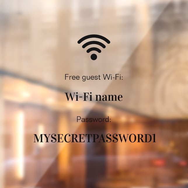 Wifi Network and Password Business Retail (Sheet 2)