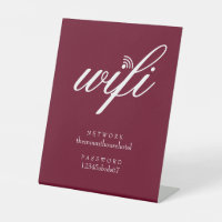 Wifi Network and Password Business Retail Burgundy
