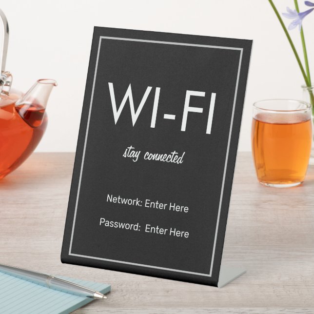 Wifi Network and Password Business Retail Pedestal Sign (In SItu)