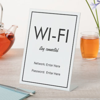 Wifi Network and Password Business Retail Pedestal Sign