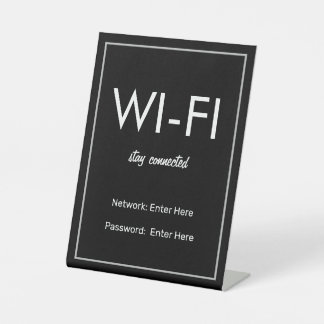 Wifi Network and Password Business Retail Pedestal Sign