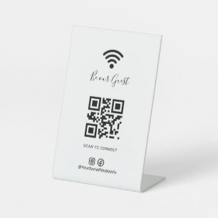 Wifi Network and Password Business Retail Pedestal Sign