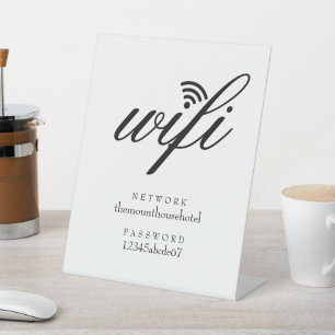 Wifi Network and Password Business Retail  Pedestal Sign