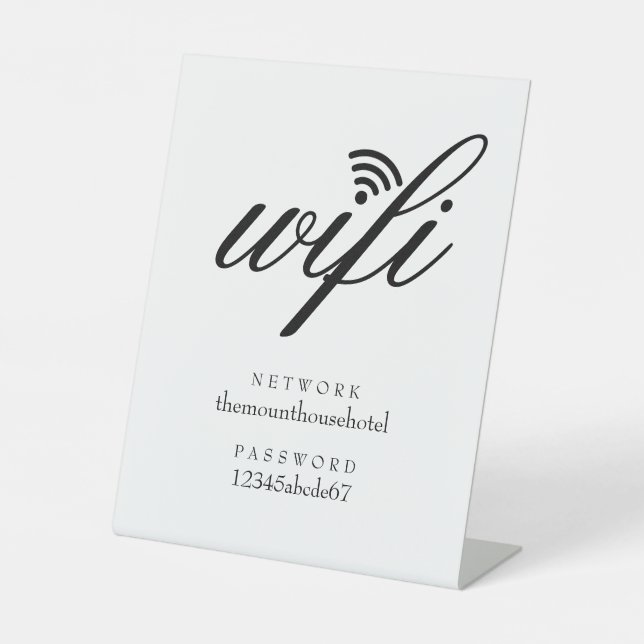 Wifi Network and Password Business Retail  Pedestal Sign (Front)