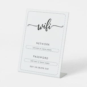 Wifi Network and Password Business Retail Pedestal Sign