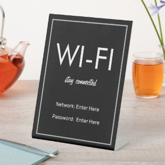 Wifi Network and Password Business Retail Pedestal Sign
