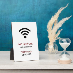Wifi Network and Password Business Retail Plaque