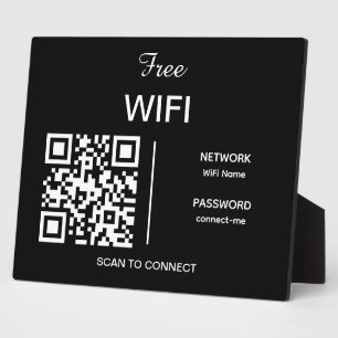 Wifi Network and Password Business Retail Plaque