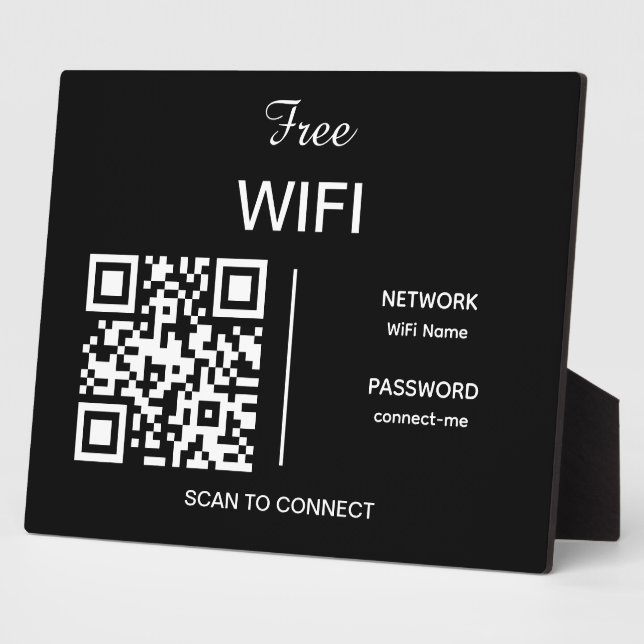 Wifi Network and Password Business Retail Plaque (Side)