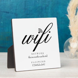 Wifi Network and Password Sign Plaque