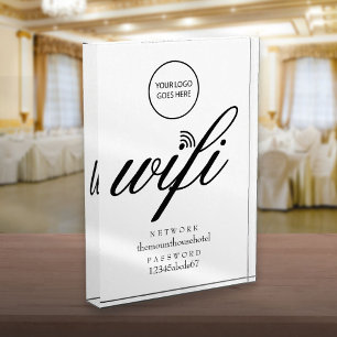 Wifi Network and Password Sign Your Logo Photo Block