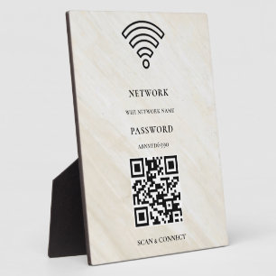 Wifi Network and Password White Plaque