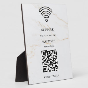 Wifi Network and Password White Plaque