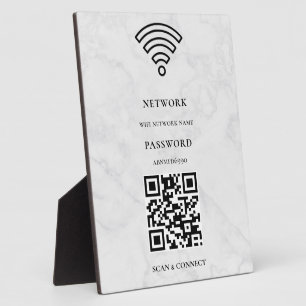Wifi Network and Password White Plaque