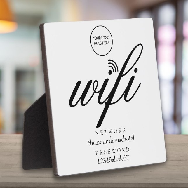 Wifi Network and Password Your Logo Sign Plaque (Wifi Network and Password Your Logo Sign Plaque)