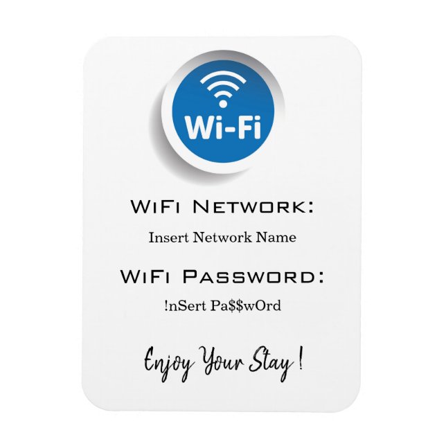 wifi network password details magnet (Vertical)