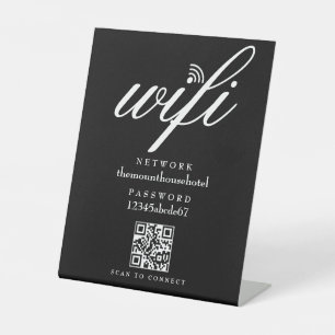 Wifi Network Password QR Code Business Retail Pedestal Sign