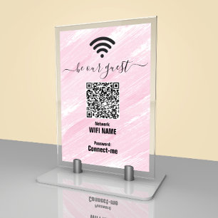 Wifi Network QR Code Be Our Guest Table Card