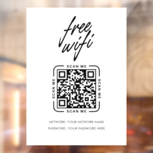 Wifi Network QR Code Black Modern Business