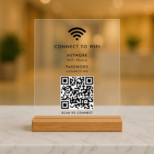 Wifi Network   QR Code Internet Scan to Connect Acrylic Sign