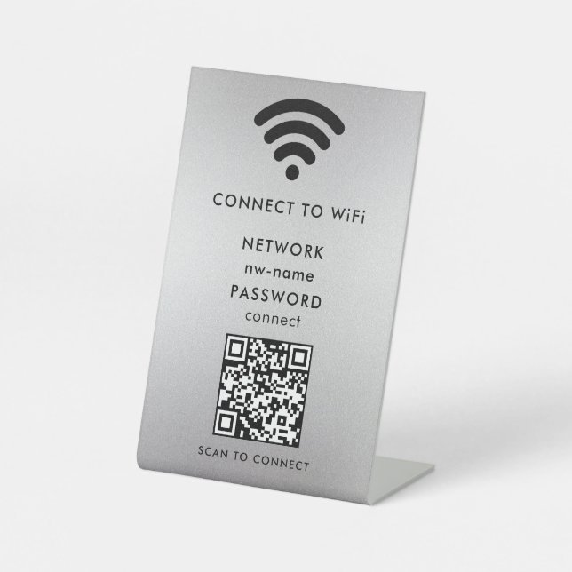 WiFi Network Scan QR Code to Connect the Internet Pedestal Sign (Front)