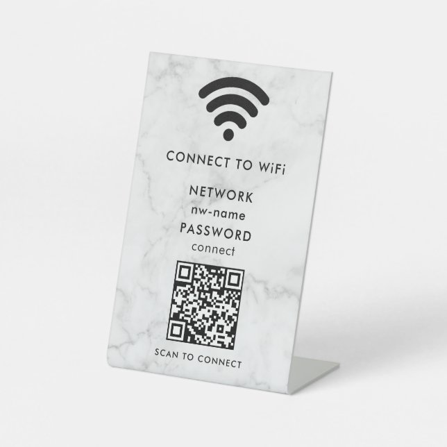 WiFi Network Scan QR Code to Connect the Internet Pedestal Sign (Front)