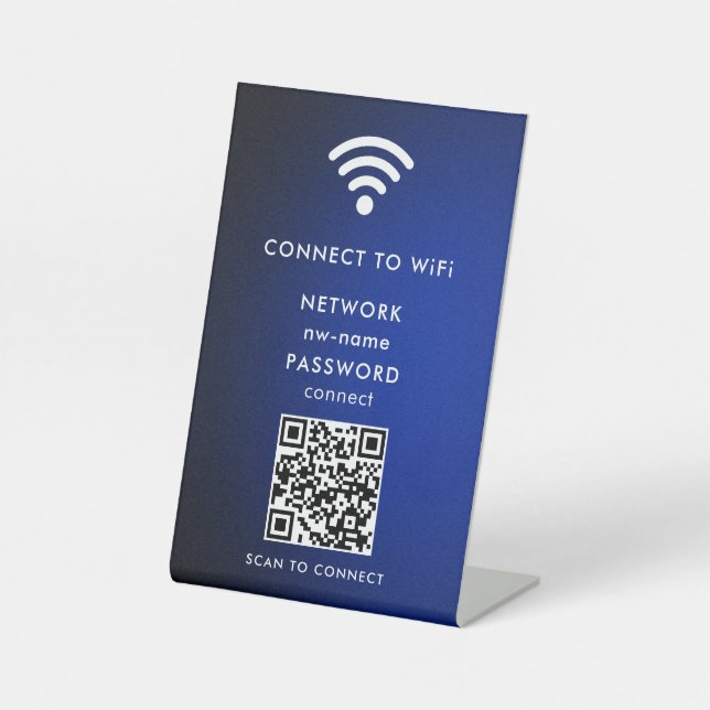 WiFi Network Scan QR Code to Connect the Internet Pedestal Sign (Front)