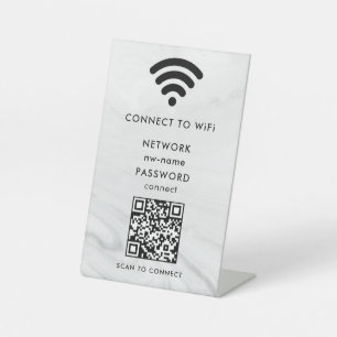 WiFi Network Scan QR Code to Connect the Internet Pedestal Sign