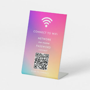 WiFi Network Scan QR Code to Connect the Internet Pedestal Sign