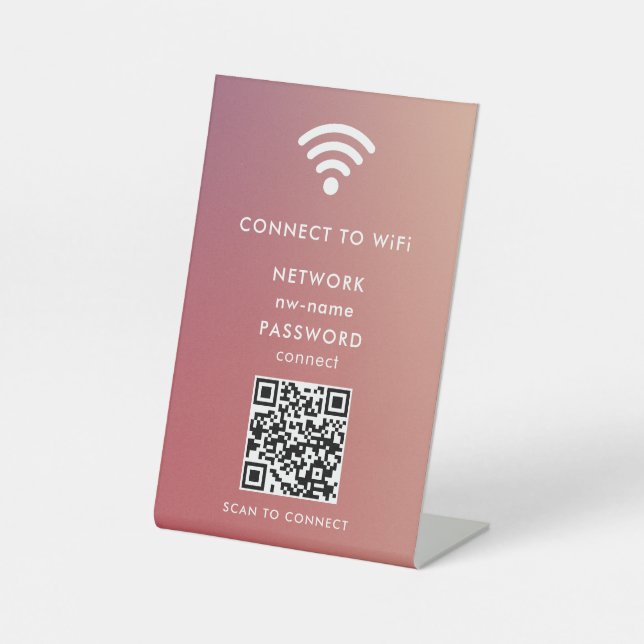 WiFi Network Scan QR Code to Connect the Internet Pedestal Sign (Front)