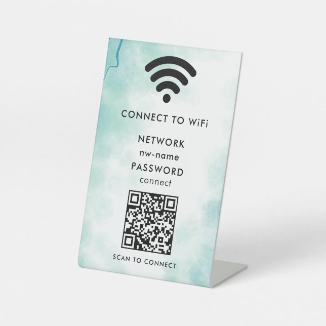 WiFi Network Scan QR Code to Connect the Internet Pedestal Sign (Front)