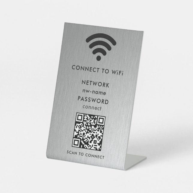WiFi Network Scan QR Code to Connect the Internet Pedestal Sign (Front)