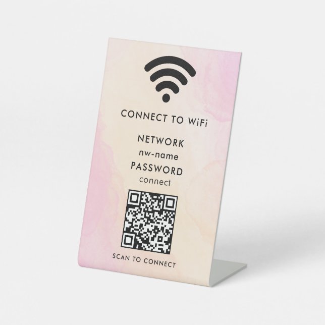 WiFi Network Scan QR Code to Connect the Internet Pedestal Sign (Front)