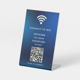 WiFi Network Scan QR Code to Connect the Internet Pedestal Sign