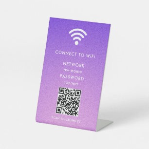 WiFi Network Scan QR Code to Connect the Internet Pedestal Sign