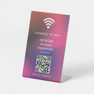 WiFi Network Scan QR Code to Connect the Internet Pedestal Sign