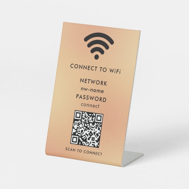 WiFi Network Scan QR Code to Connect the Internet Pedestal Sign (Front)