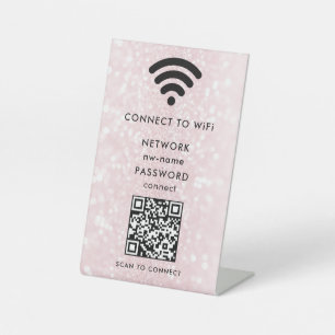 WiFi Network Scan QR Code to Connect the Internet Pedestal Sign
