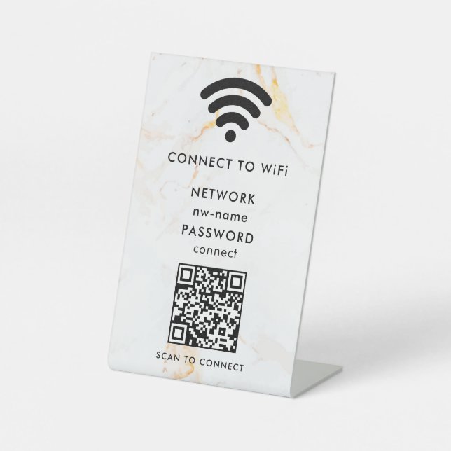 WiFi Network Scan QR Code to Connect the Internet Pedestal Sign (Front)